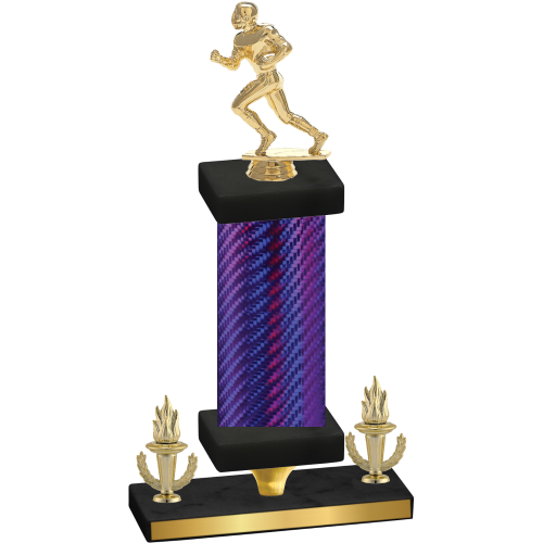 Premium Single Purple Carbon Fiber Victory Football Trophy