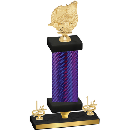 Premium Single Purple Carbon Fiber First Place Swimming Trophy