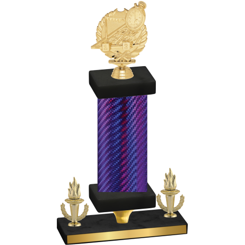 Premium Single Purple Carbon Fiber Victory Swimming Trophy