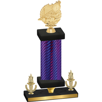 Premium Single Purple Carbon Fiber Victory Swimming Trophy