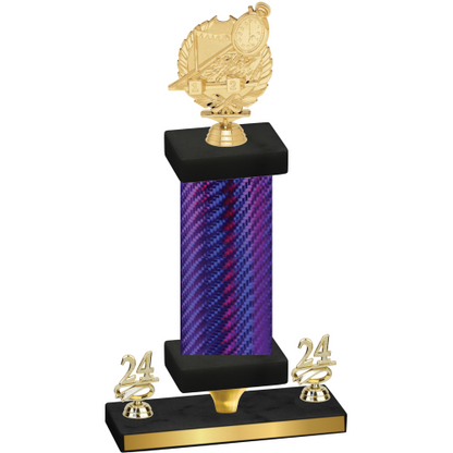 Premium Single Purple Carbon Fiber Year Swimming Trophy