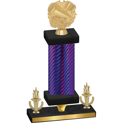 Premium Single Purple Carbon Fiber Victory Cheerleading Trophy