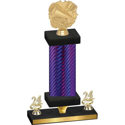 Premium Single Purple Carbon Fiber Year Cheerleading Trophy