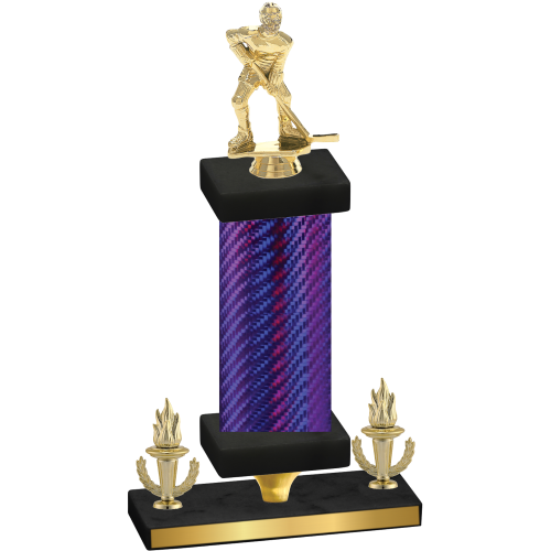 Premium Single Purple Carbon Fiber Victory Hockey Trophy