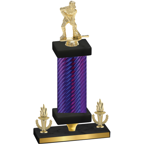 Premium Single Purple Carbon Fiber Victory Hockey Trophy