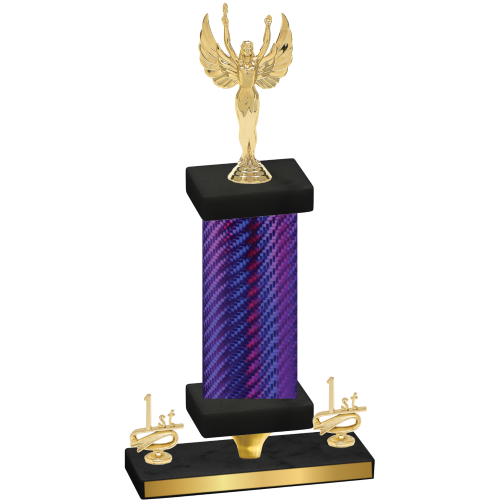 Premium Single Purple Carbon Fiber First Place Victory Trophy