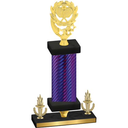 Premium Single Purple Carbon Fiber Victory Pickleball Trophy