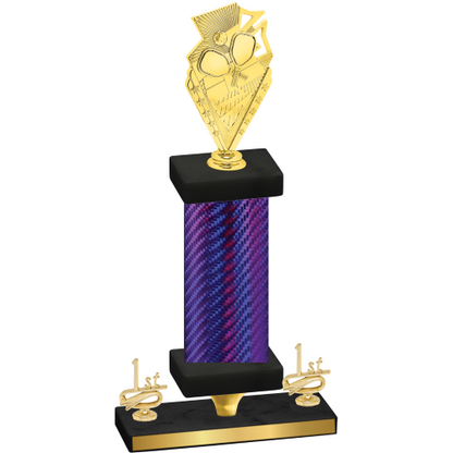 Premium Single Purple Carbon Fiber First Place Pickleball Trophy