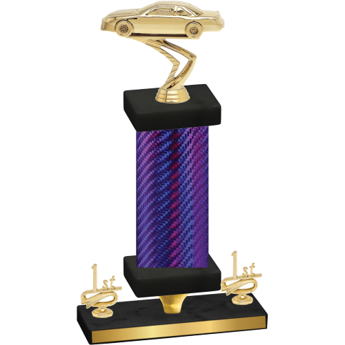 Premium Single Purple Carbon Fiber First Place Cars Trophy