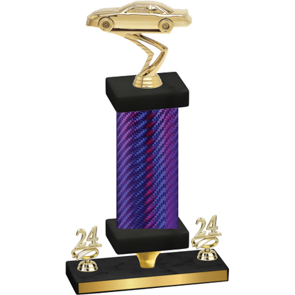 Premium Single Purple Carbon Fiber Year Cars Trophy