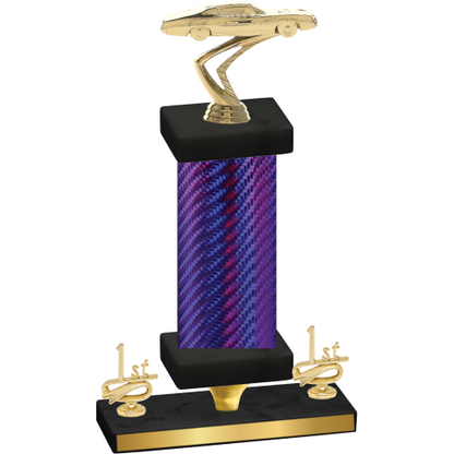 Premium Single Purple Carbon Fiber First Place Cars Trophy