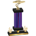 Premium Single Purple Carbon Fiber Fourth Place Cars Trophy