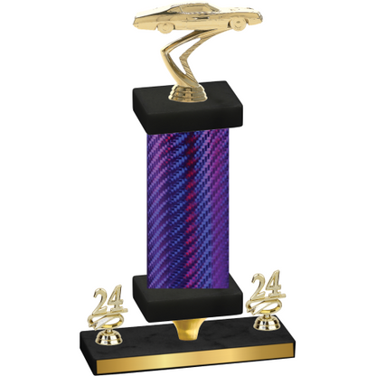 Premium Single Purple Carbon Fiber Year Cars Trophy