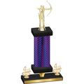 Premium Single Purple Carbon Fiber Fourth Place Archery Trophy