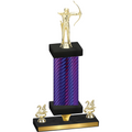 Premium Single Purple Carbon Fiber Year Archery Trophy