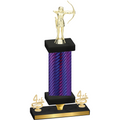Premium Single Purple Carbon Fiber Fourth Place Archery Trophy