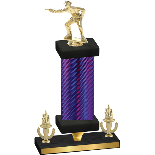 Premium Single Purple Carbon Fiber Victory Shooter Trophy