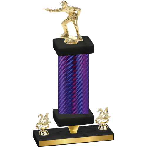 Premium Single Purple Carbon Fiber Year Shooter Trophy