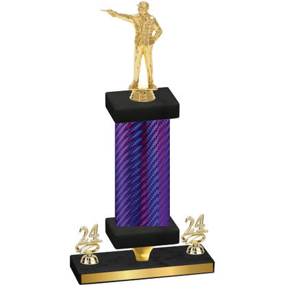 Premium Single Purple Carbon Fiber Year Shooter Trophy