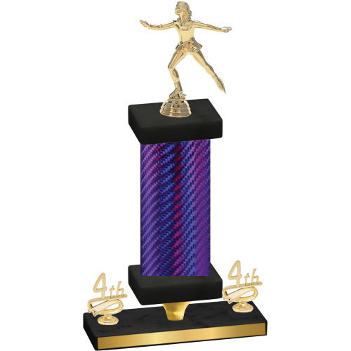 Premium Single Purple Carbon Fiber Fourth Place Skater Trophy