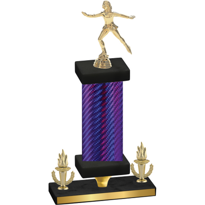 Premium Single Purple Carbon Fiber Victory Skater Trophy