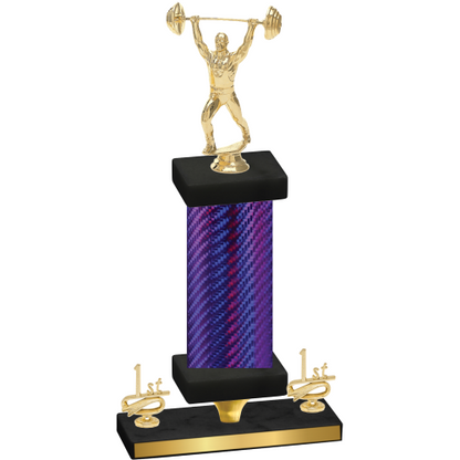 Premium Single Purple Carbon Fiber First Place Weights Trophy