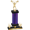 Premium Single Purple Carbon Fiber Third Place Weights Trophy