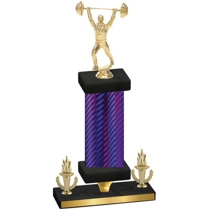 Premium Single Purple Carbon Fiber Victory Weights Trophy