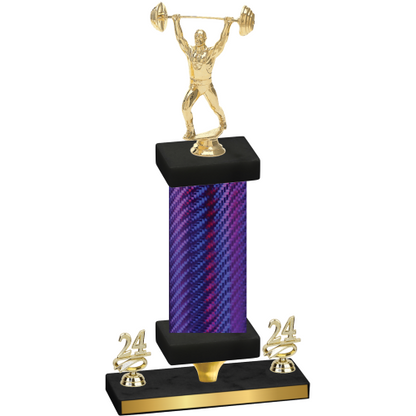 Premium Single Purple Carbon Fiber Year Weights Trophy