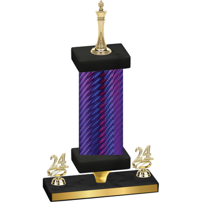 Premium Single Purple Carbon Fiber Year Chess Trophy