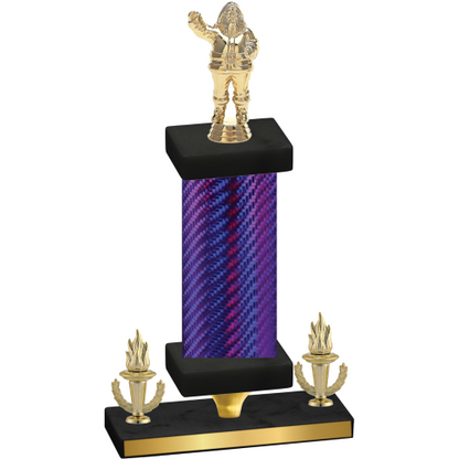 Premium Single Purple Carbon Fiber Victory Holiday Trophy