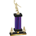 Premium Single Purple Carbon Fiber Victory Basketball Trophy