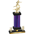 Premium Single Purple Carbon Fiber Year Flag Football Trophy