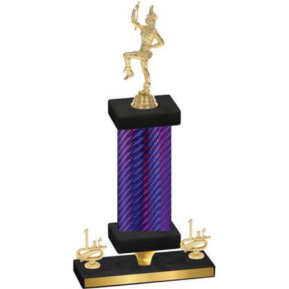 Premium Single Purple Carbon Fiber First Place Majorette Trophy