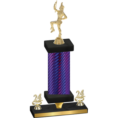 Premium Single Purple Carbon Fiber Year Majorette Trophy