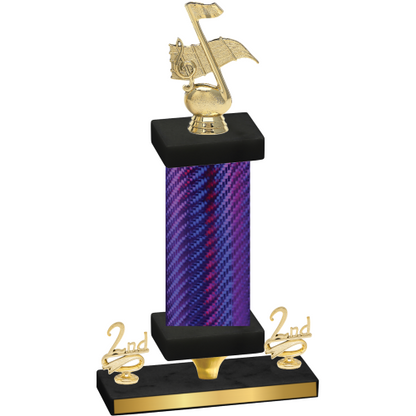 Premium Single Purple Carbon Fiber Second Place Music Trophy