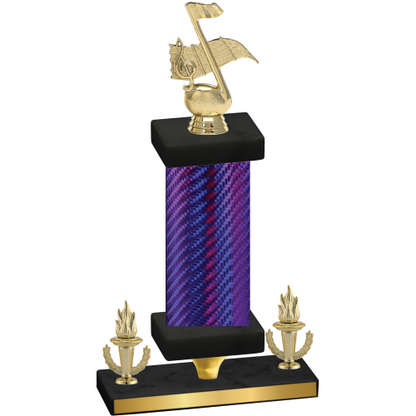 Premium Single Purple Carbon Fiber Victory Music Trophy