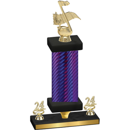 Premium Single Purple Carbon Fiber Year Music Trophy