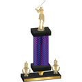Premium Single Purple Carbon Fiber Victory Golf Trophy