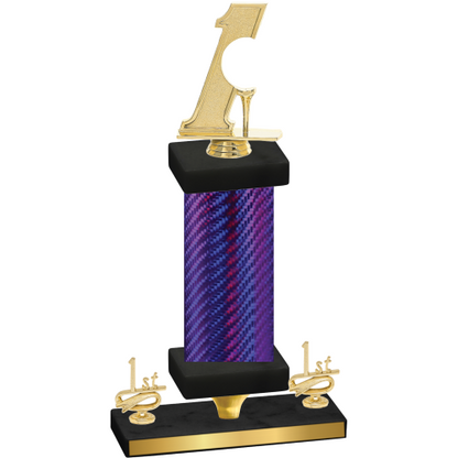 Premium Single Purple Carbon Fiber First Place Golf Trophy