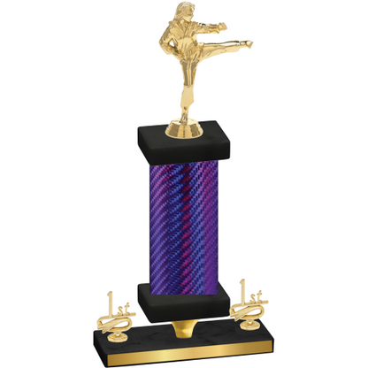 Premium Single Purple Carbon Fiber First Place Karate Trophy