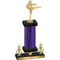 Premium Single Purple Carbon Fiber Victory Karate Trophy