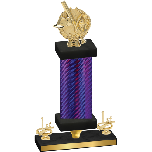 Premium Single Purple Carbon Fiber First Place Baseball Trophy