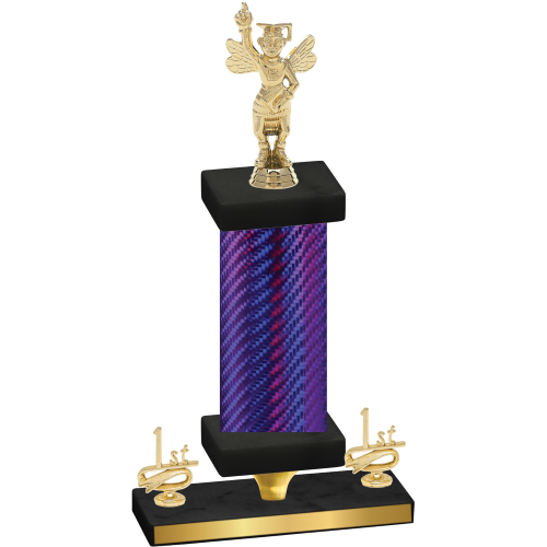 Premium Single Purple Carbon Fiber First Place Academics Trophy