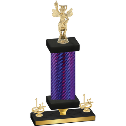 Premium Single Purple Carbon Fiber First Place Academics Trophy
