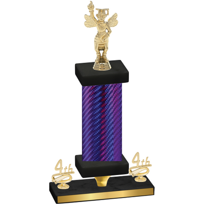 Premium Single Purple Carbon Fiber Fourth Place Academics Trophy