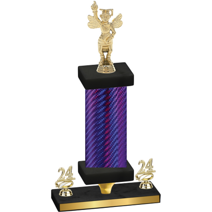 Premium Single Purple Carbon Fiber Year Academics Trophy