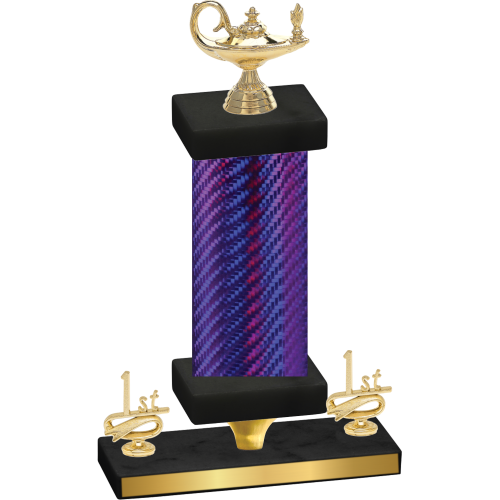 Premium Single Purple Carbon Fiber First Place Academics Trophy