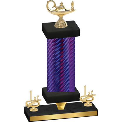 Premium Single Purple Carbon Fiber First Place Academics Trophy