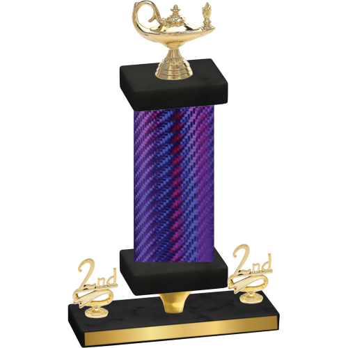 Premium Single Purple Carbon Fiber Second Place Academics Trophy